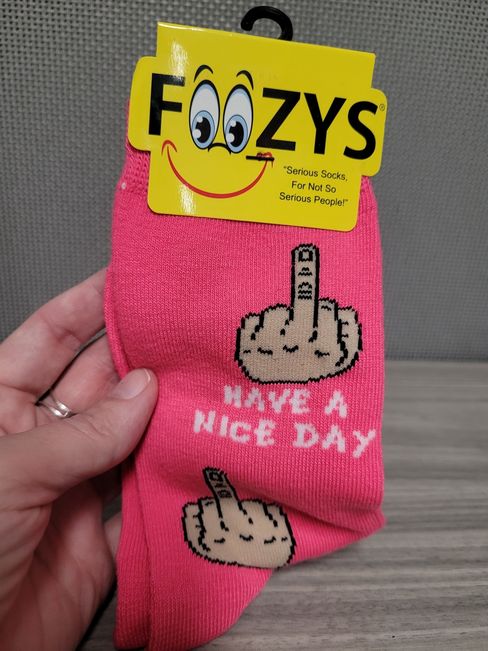 NWTs  Pink Novelty Socks - Have A Nice Day